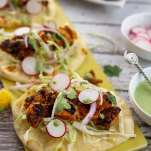 Chicken masala naan taco