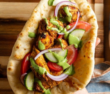 Chicken-masala naan taco
